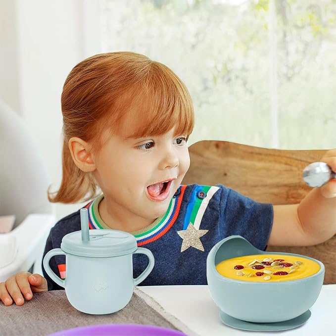 100% Silicone Baby Feeding Set, BPA Free Baby Dishes Set - Image 7