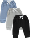 Sejardin Toddler Baby Boy Girl Pants 3 Pack Solid Color Elastic Waist Jogger by Sejardin