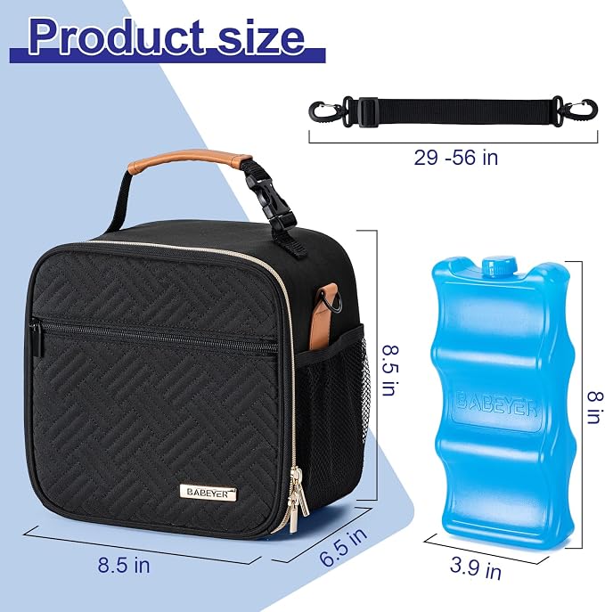 Baby Bottle Cooler Bag with Ice Pack, Breastmilk Cooler Bag Fits 6 Baby Bottle - Image 3