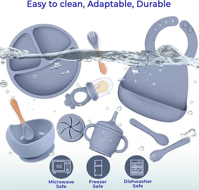Silicone Baby Feeding Set – 10 Pcs Baby Led Weaning Supplies & Self Feeding Kit - Image 7