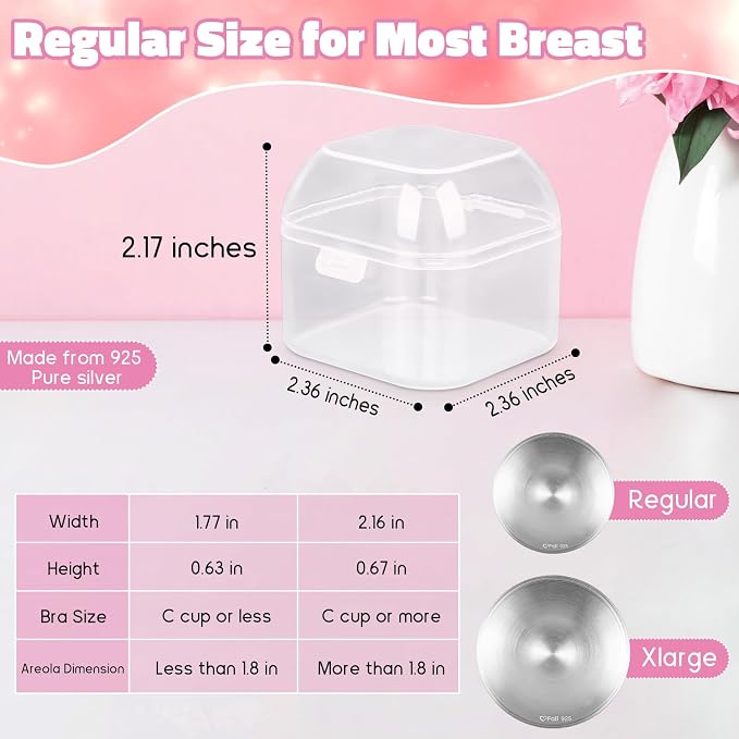 The Original Silver Nursing Cups, Nipple Covers - Image 5