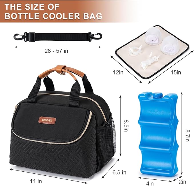 Breastmilk Cooler Bag with Ice Pack Fits 6 Baby Bottles up to 9 Ounce, Wearable - Image 5