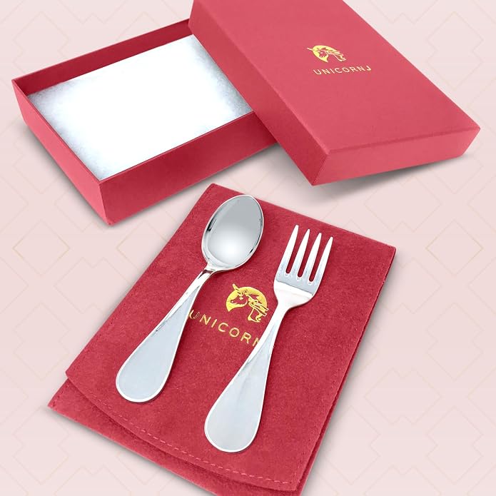 Sterling Silver Baby Spoon Fork Set Personalized Engravable | Complete - Image 3