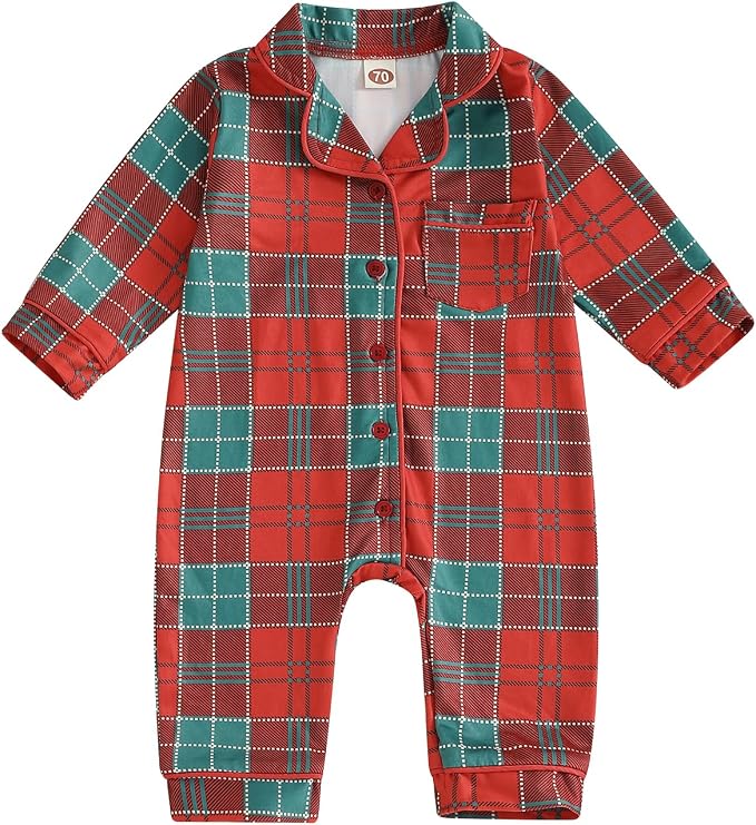 Balaflyie Baby Girl Button Down Pajamas Romper One-Piece Jumpsuit Long Sleeve by Balaflyie