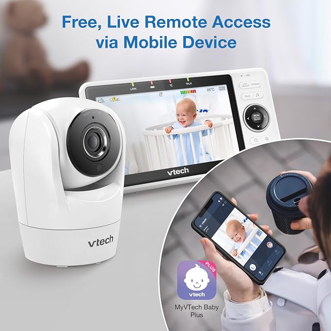 VTech Upgraded Smart WiFi Baby Monitor, 1080p FHD Camera and 5" HD IPS Display - Image 7