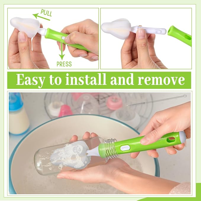 22 Pcs Sponge Bottle Nipple Brushes Set Including 12 Pcs Bottle Sponge Brush - Image 4