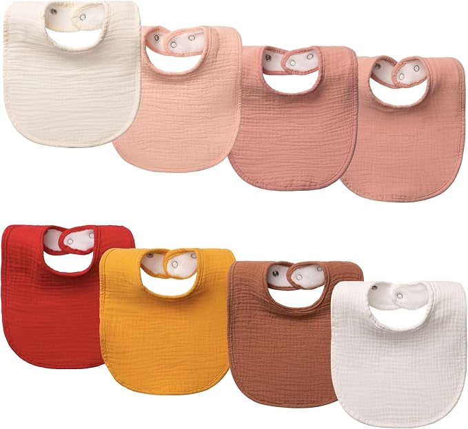 8-Pack Cotton Baby Drool Bibs by Unknown