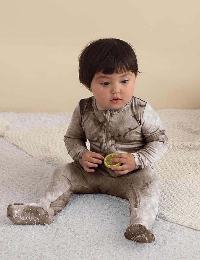 Jimonda Baby Girls Boys Footed Pajamas, Rayon From Bamboo, 2 Way Zipper Long - Image 5