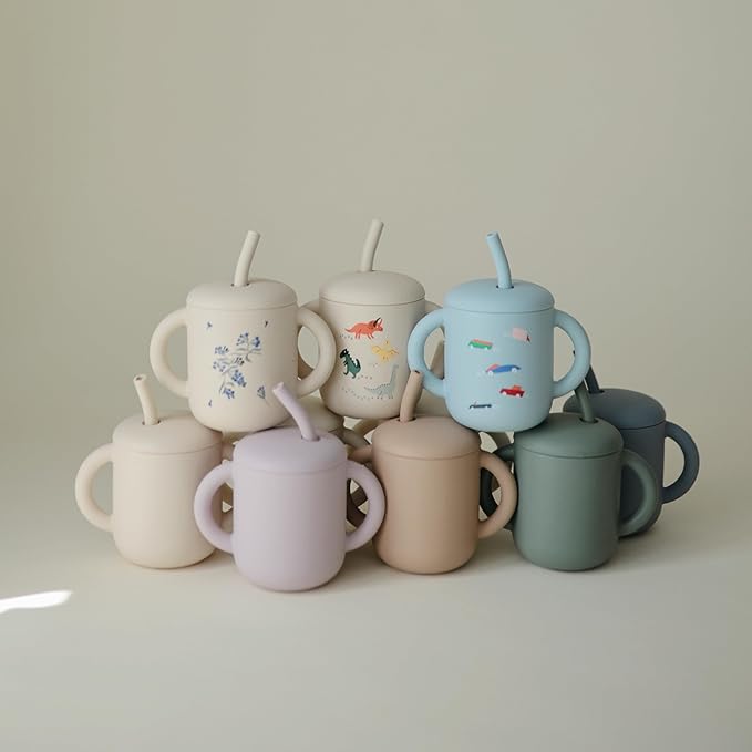 mushie 100% Silicone Training Cup & Straw - Image 6