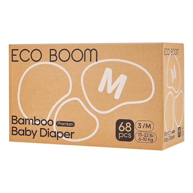 ECO BOOM Diapers, Viscose from Bamboo Diapers, Natural Soft Disposable Nappies by ECOBOOM