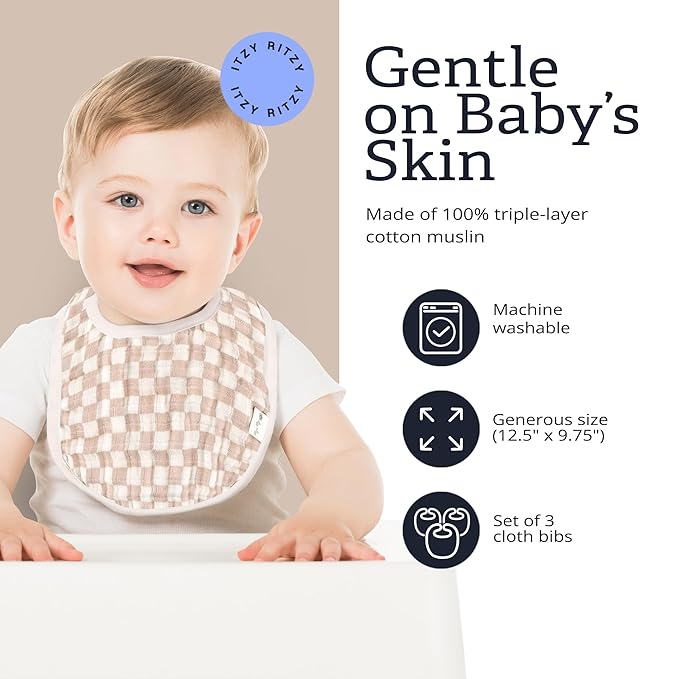 Itzy Ritzy Set of 3 Baby Bibs - Image 4