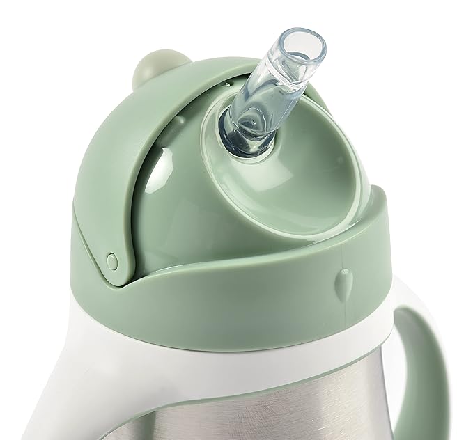 Beaba Stainless Steel Straw Sippy Cup, Insulated Toddler Cups Spill Proof - Image 2