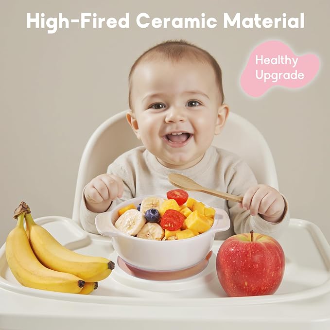 Ceramic Suction Bowl for Babies and Toddlers, Non-Slip Silicone Suction Cup - Image 6