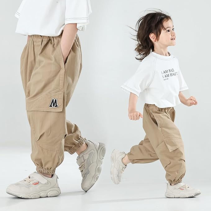 MINI PANDA Toddler Pants Boys& Girls, Relaxed Stretch Twill Toddler Casual Pants - Image 4