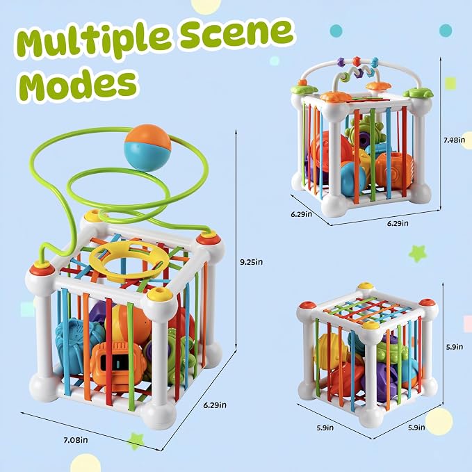 Montessori Sensory Cube for Toddlers 18 Months + | Educational Activity Center - Image 6