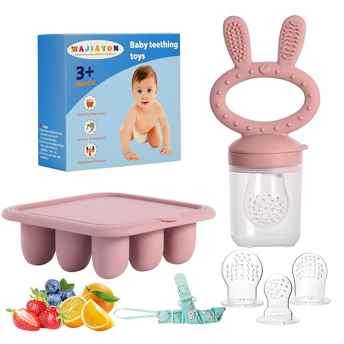 WAJIAYON Baby Breastmilk Popsicle Molds & Baby Fruit Feeder, Baby Food Freezer by WAJIAYON