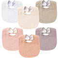 Konssy 6-Pack Muslin Baby Bibs for Boys & Girls, Soft Cotton Absorbent Bandana by Konssy