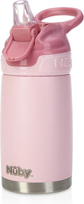 Nuby Thirsty Kids No Spill Flip-It Reflex Stainless Steel Travel Cup or Water by NubyUSA