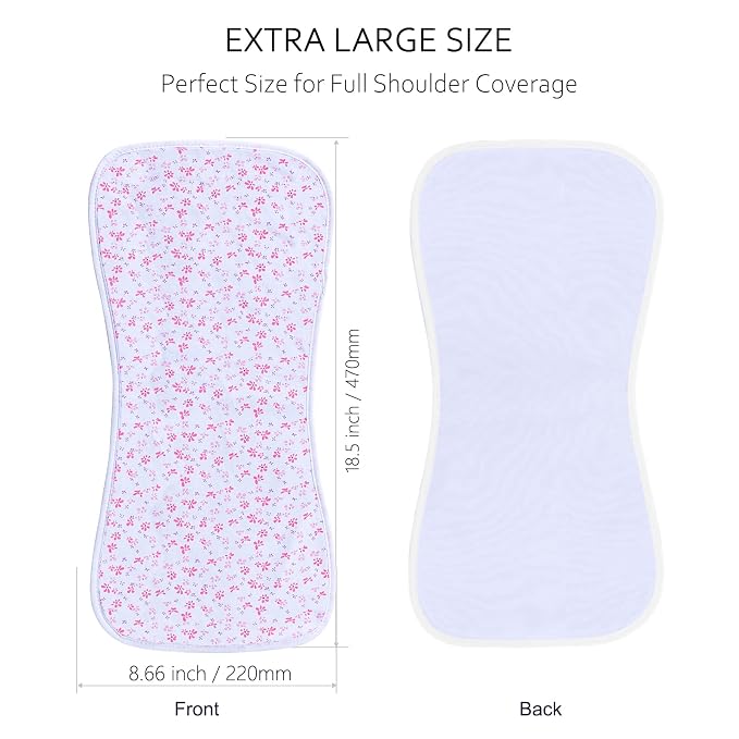 Hakochia Burp Cloths for Baby Girls Organic Cotton Large Burp Clothes Extra - Image 2