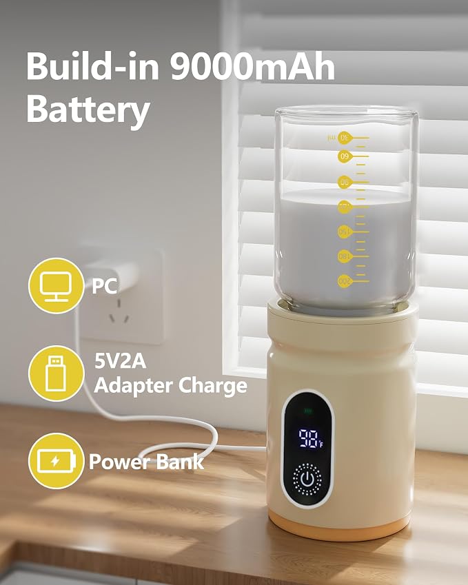 Portable Bottle Warmer, Travel Baby Bottle Heater, Rechargeable Milk Warmer - Image 4