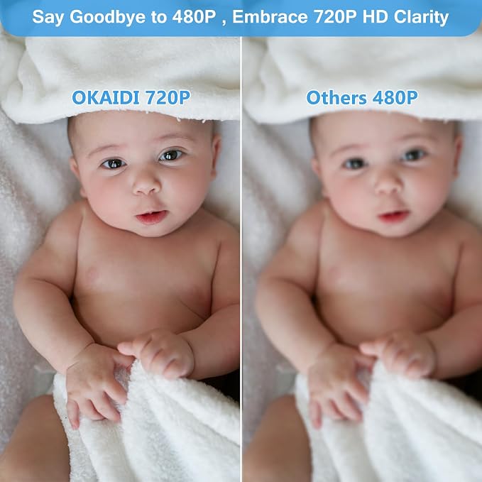 OKAIDI 5" HD Baby Monitor with Camera and Audio, 720P Display, 5000mAh Battery - Image 3