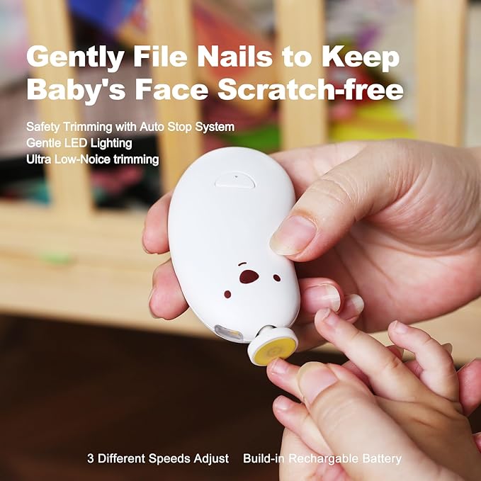 Baby Nail File Electric, Gentle Rechargeable Nail Trimmer, Baby Nail Clippers - Image 2