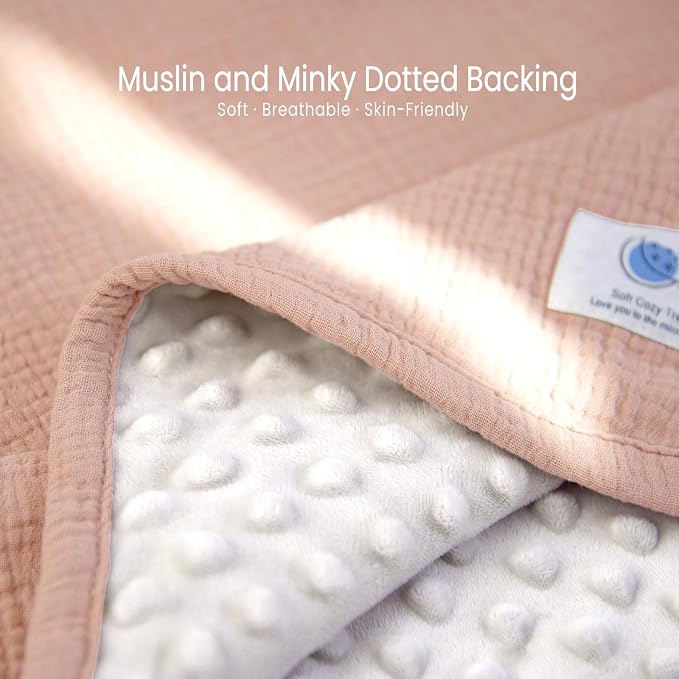 lulumoon Baby Blanket for Newborn Receiving: Minky Dot & Muslin Lightweight - Image 5