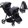 Tandem Double Stroller Newborn and Toddler, Foldable Twin Stroller by Unknown