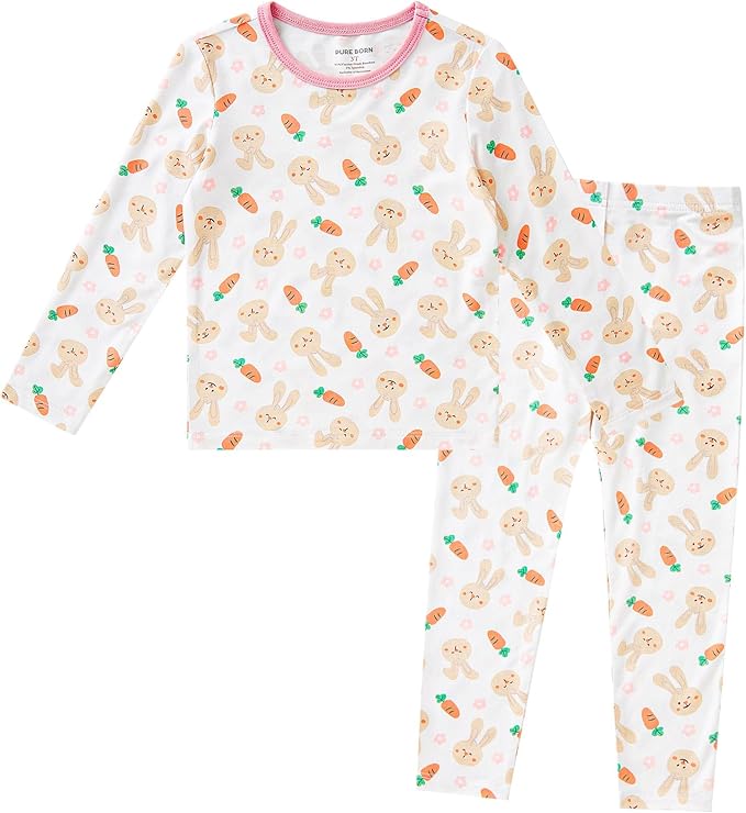 pureborn Baby Toddler Kids Viscose from Bamboo Pajamas Set Pjs 2pcs 18M-8Y by pureborn