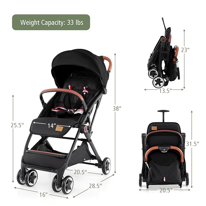 BABY JOY Lightweight Baby Stroller, Compact Toddler Travel Stroller - Image 8