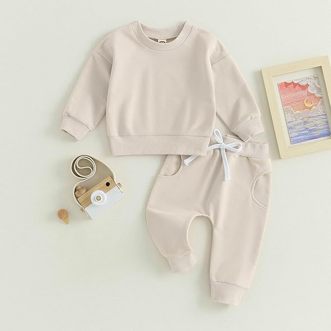 Fernvia Toddler Baby Girl Clothes 3 6 9 12 18 24 Months Fall Outfits Solid Long - Image 6
