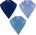 Adult Drool Bib for Special Needs, 3 Pk Soft Absorbent Large Bandana Bibs Set by BozenTek