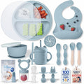 Remonda 23-Piece BPA-Free Silicone Baby Feeding Set | Extra Large Suction Plates by REMONDA