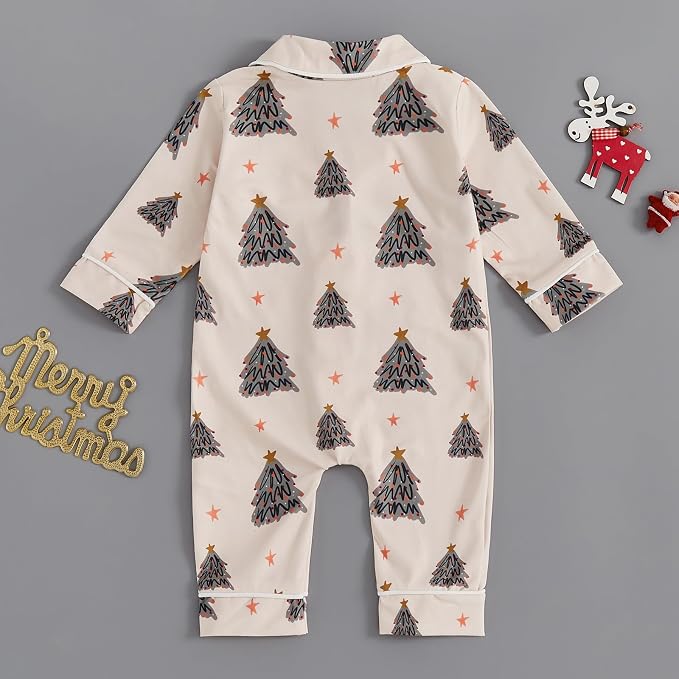 Balaflyie Baby Girl Button Down Pajamas Romper One-Piece Jumpsuit Long Sleeve - Image 2