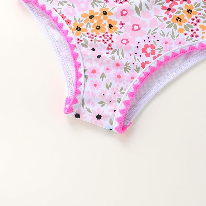 YOUNGER TREE Toddler Girls Two Pieces Swimsuit Color Block Stripe Swimwear - Image 5