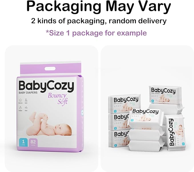 Newborn Baby Diapers Size 2 74 Count Babycozy Bouncy Soft Diapers Hypoallergenic - Image 2