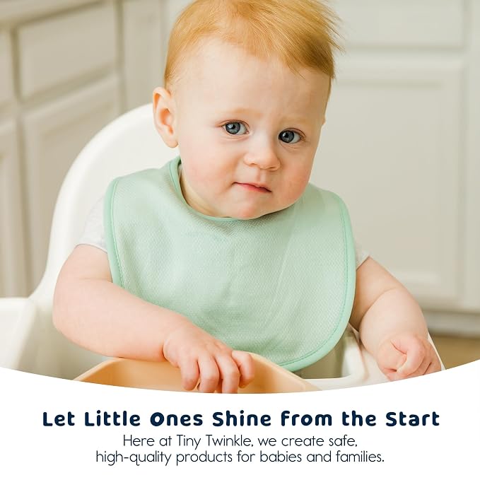 Tiny Twinkle 8 Pack Baby Bibs for Drooling and Teething – Waterproof & - Image 6