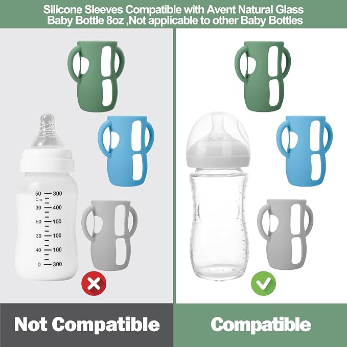 BUSOHA 3 Pack Silicone Sleeves for Avent Natural Baby Bottles - Image 3