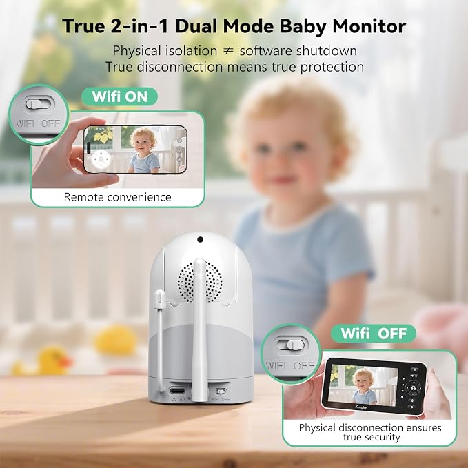 Video Baby Monitor with Camera and Audio, No Wifi or Free App Mode, - Image 5