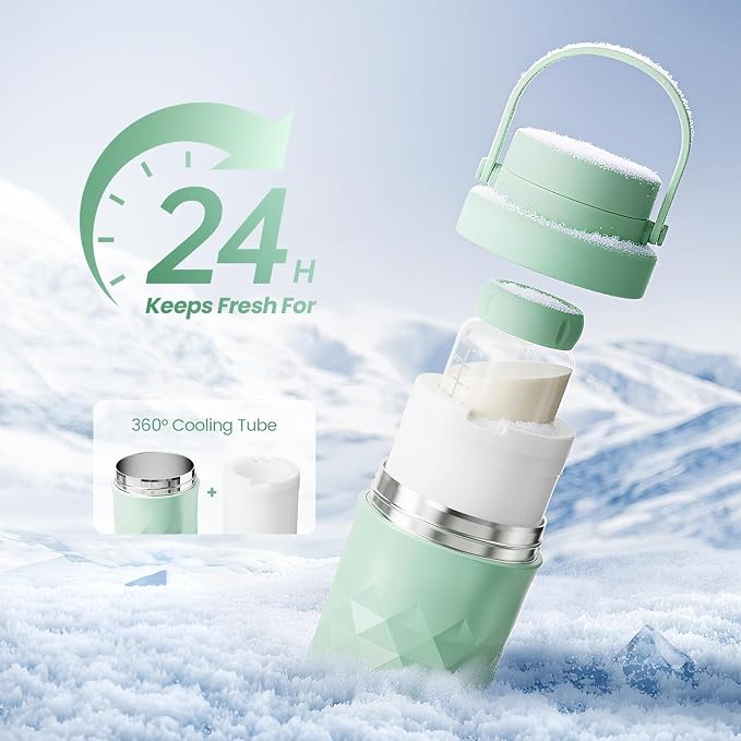 Mosthink 22oz Breast Milk Cooler Bottle, 360°Cooling Keeps Milk 24 Hours Fresh - Image 3