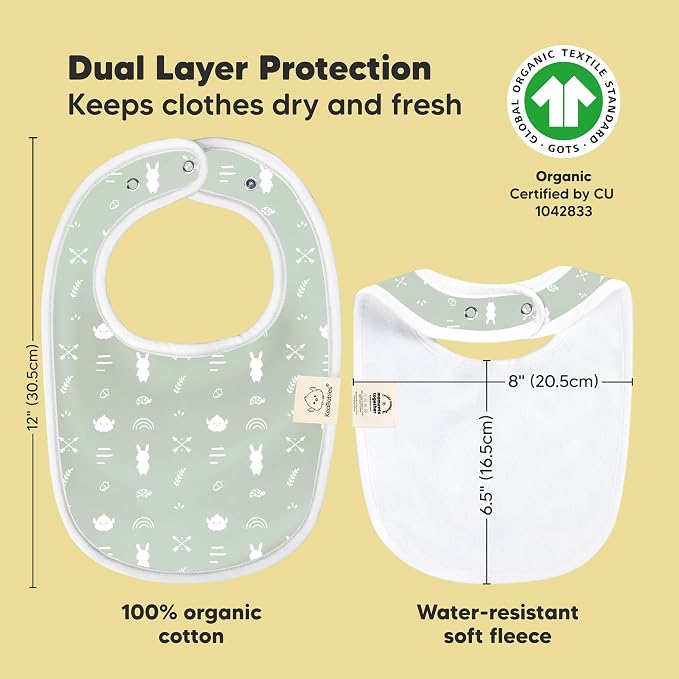 8-Pack Organic Baby Bibs for Boys, Girls - Image 3