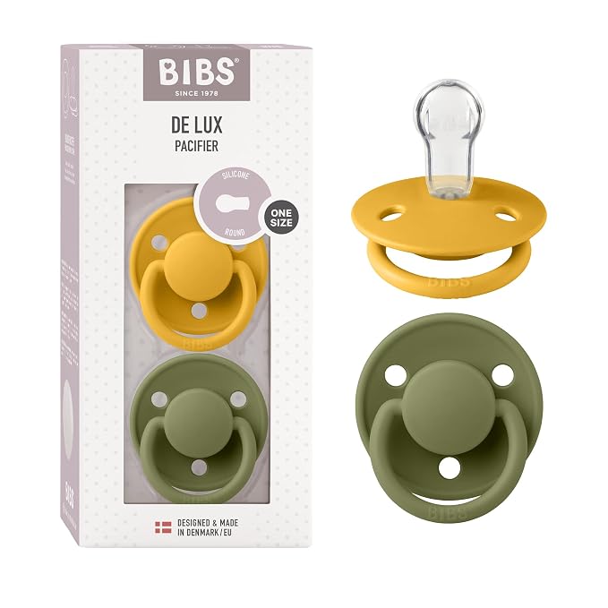 BIBS De Lux Baby Pacifier 2-Pack | Made in Denmark | BPA Free Dummy Soother by BIBS