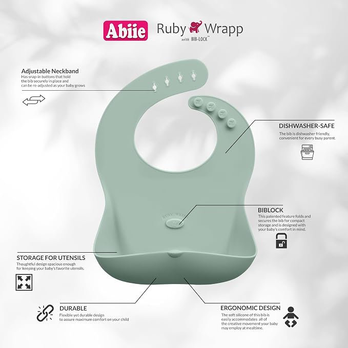 Abiie Ruby Wrapp Silicone Bibs for Babies - Image 4