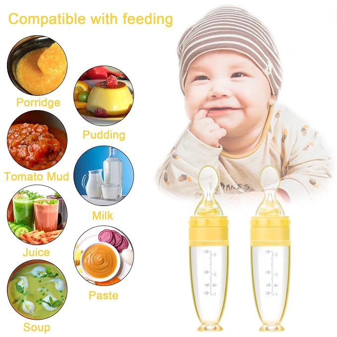 2 Pieces Silicone Baby Spoons Baby Feeding Spoon - Image 2