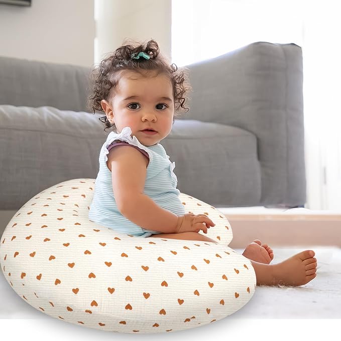 Hooyax Muslin Nursing Pillow Cover, Feeding Pillow Slipcover - Image 4