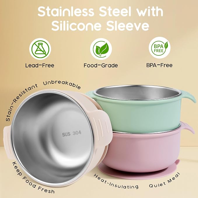 Bella’s Friends Stainless Steel and Silicone Baby Bowls - Image 5