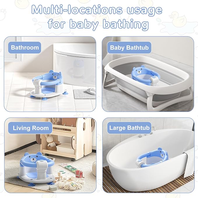 Baby Bath Seat for Babies 6 Months & up, Non-Slip Toddler Bath Seats for Babies - Image 7