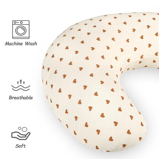 Hooyax Muslin Nursing Pillow Cover, Feeding Pillow Slipcover - Image 6