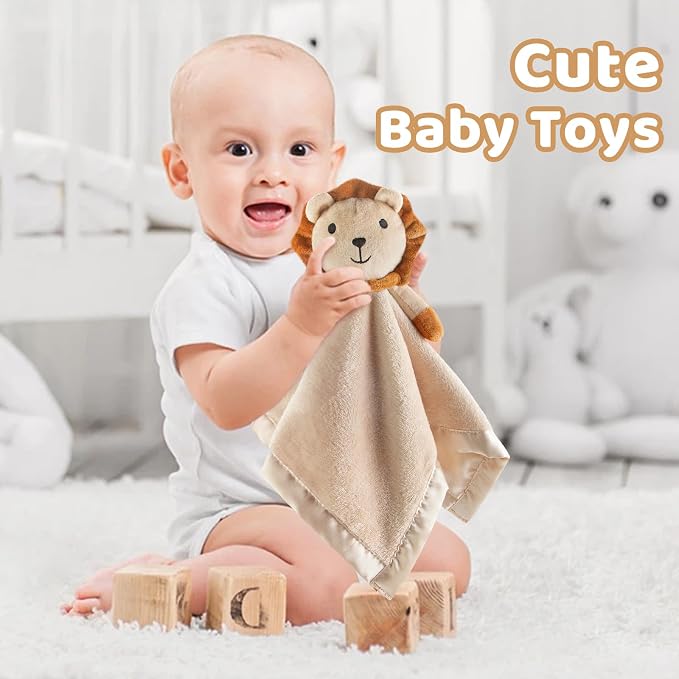 Pro Goleem Lion Security Blanket, Soft Lovey Unisex Lovie Baby Gift - Image 4