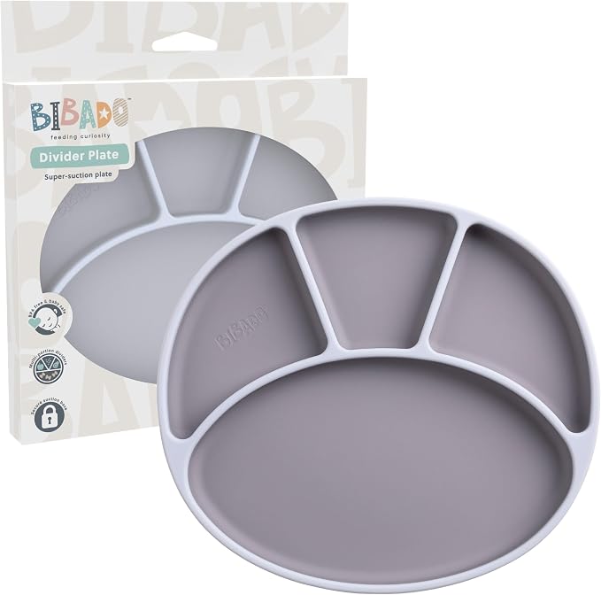 BIBaDO - Silicone Suction Divider Plate - Toddler Plates - Help Develop Motor by BIBaDO